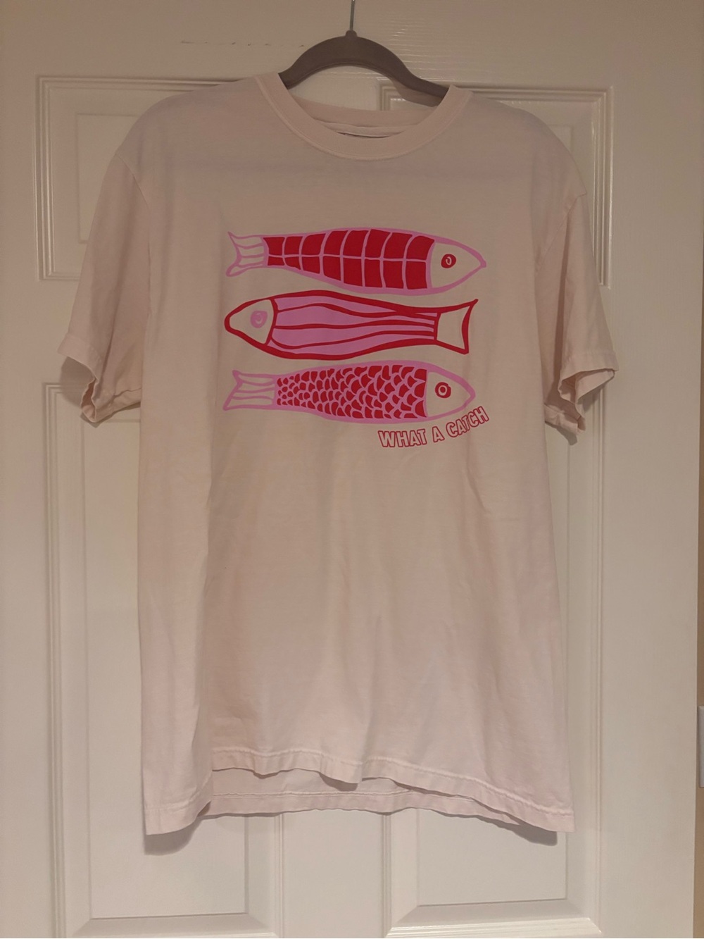 Charlie Southern- What a Catch Pink Fish Graphic Tee - L